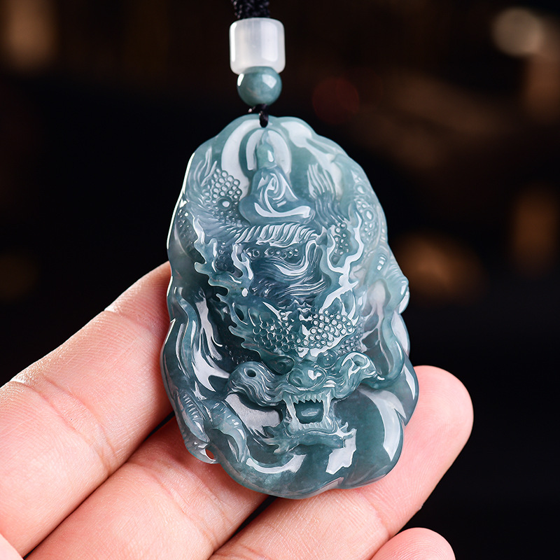 Accessories Woman - Collier pendentif Dragon en jadéite birmane