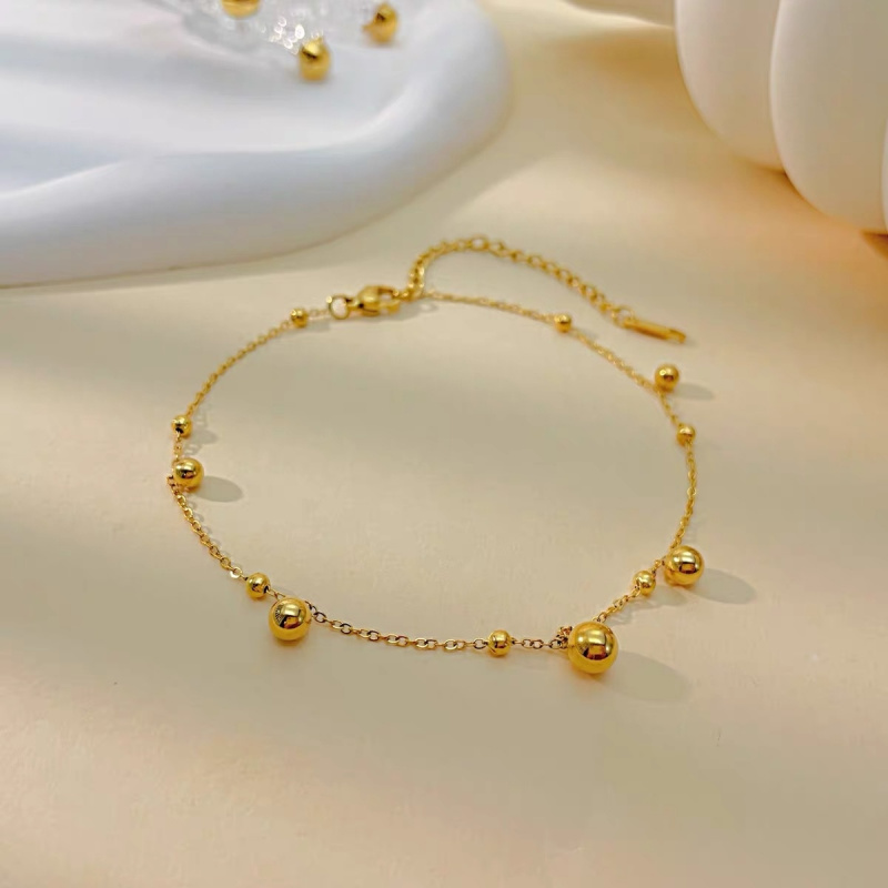 Beaded Anklet Chain - Chaîne de cheville en or 18