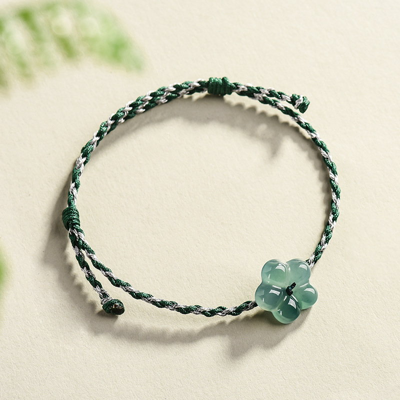 Accessories Woman - Bracelet à fleurs en jadéite birmane,