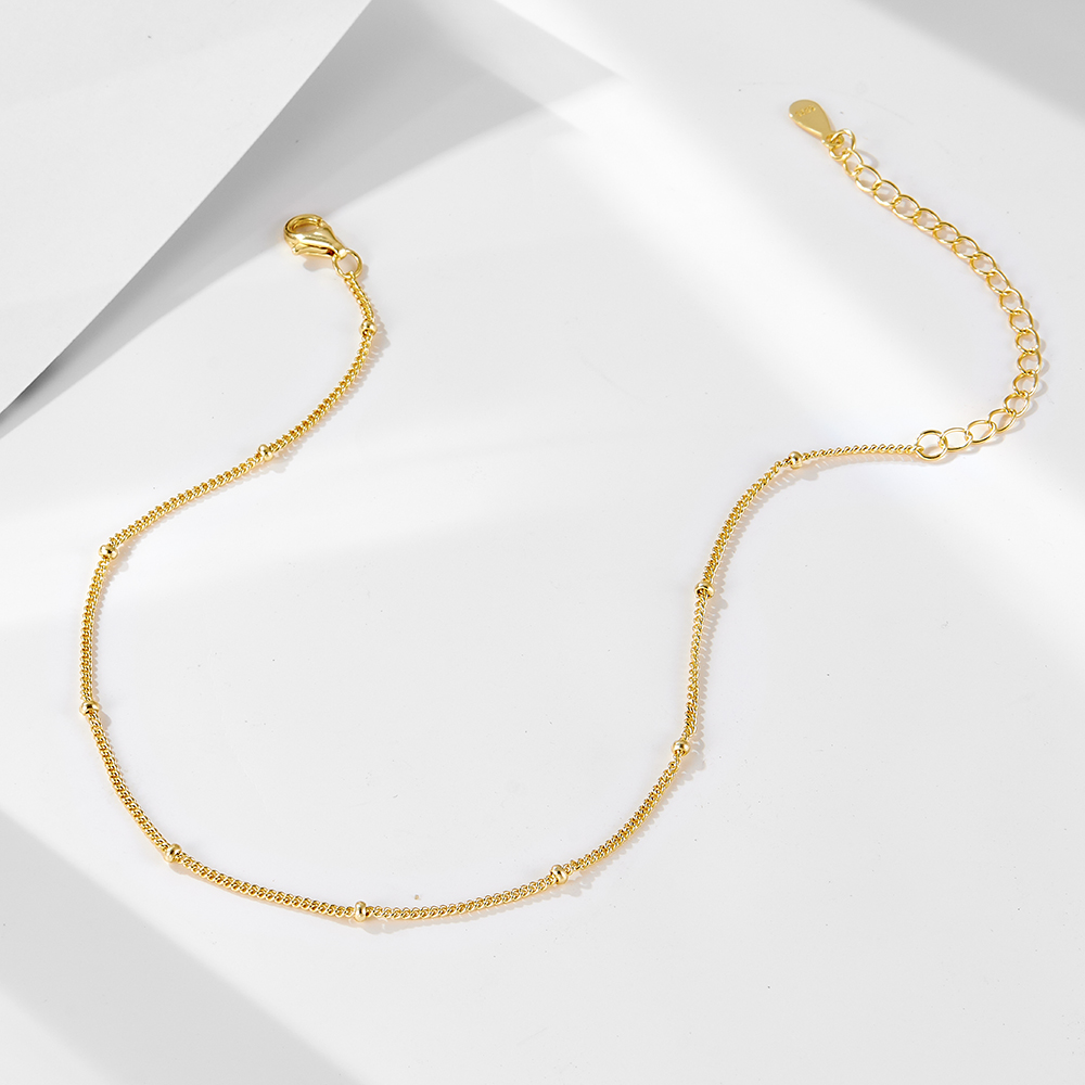 Cheville fine en argent sterli - Beaded Anklet Chain avis et prix