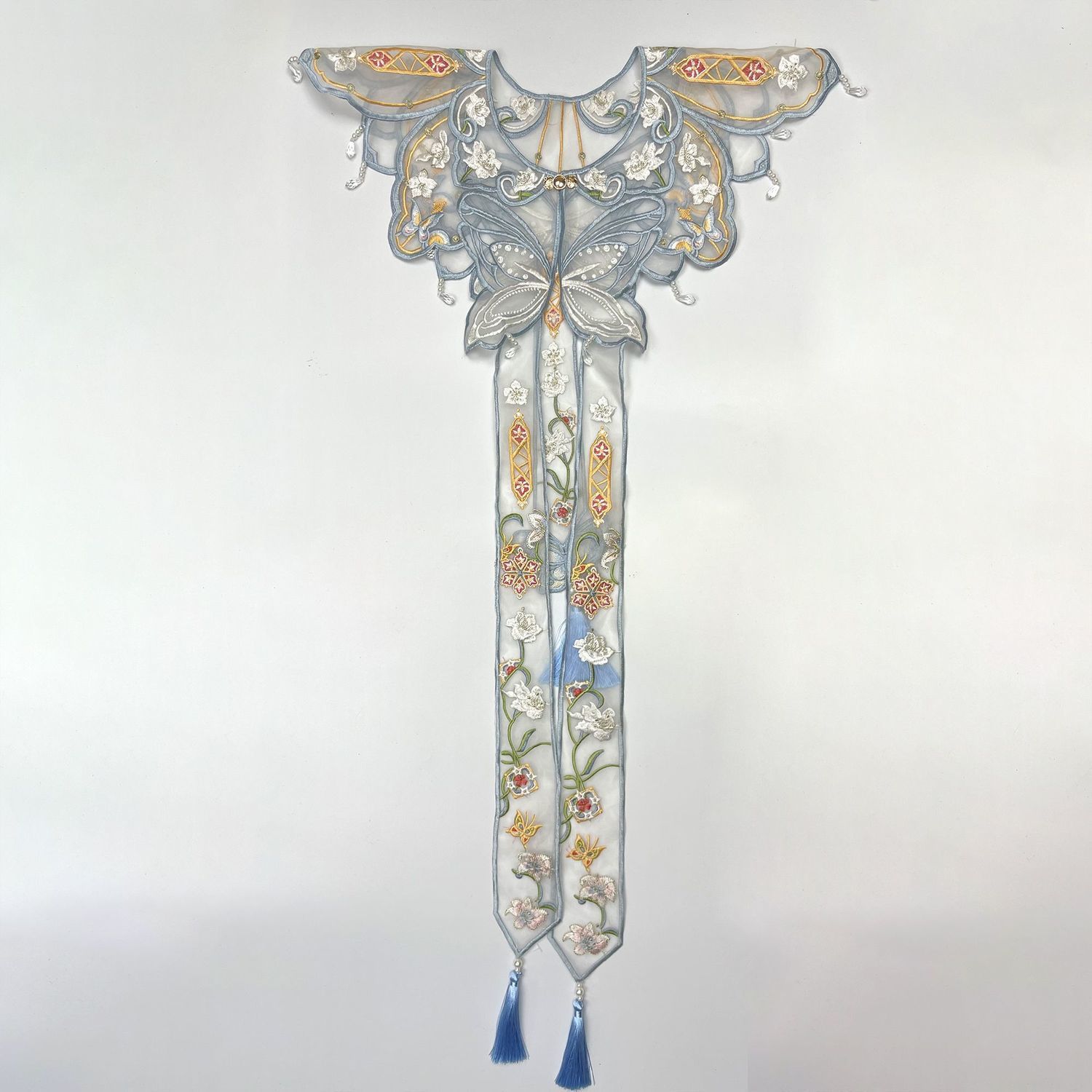 Écharpe à franges avec broderi - Accessories Woman avis et prix