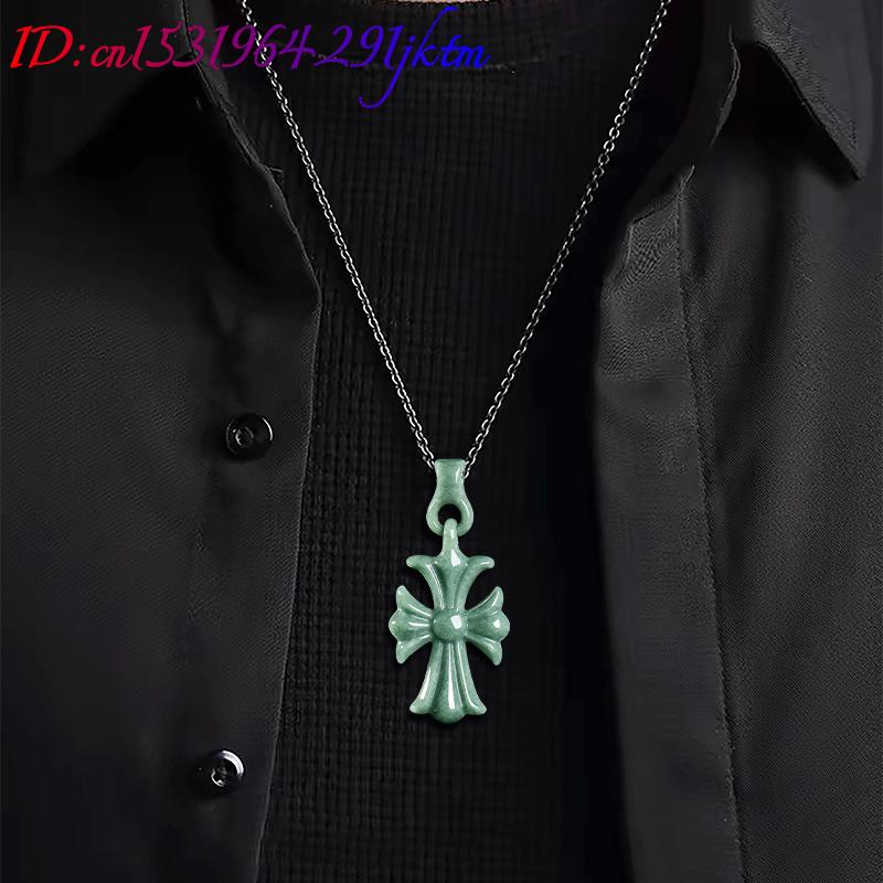 Collier pendentif croix en jad - Accessories Woman avis et prix